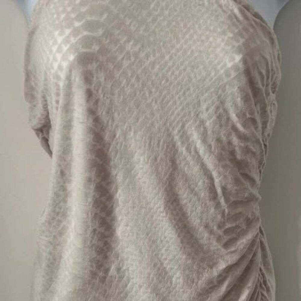 Express Snakeskin Print Halter Top with Sequined Neckline Side Ruching Y2K Sz M